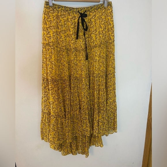 Second Female Copenhagen Floral Tiered Midi Skirt